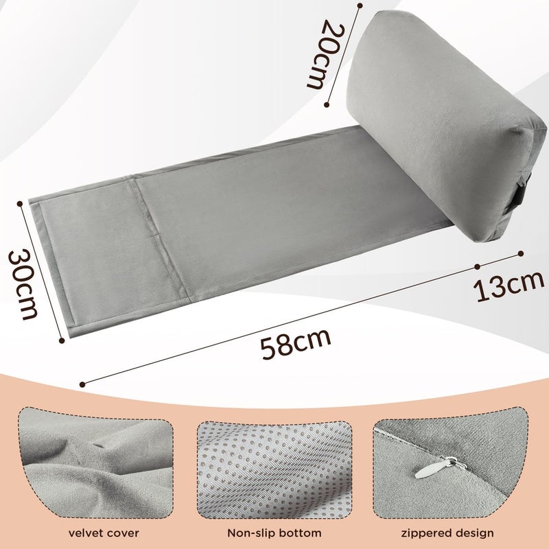 SofGlowly Head Recliner Pillow Adjustable Shredded Memory Foam Headrest Pillows for Recliner Chairs,Non-Slip Velvet Cushion for Pain Relief Neck Support Pillow for Travel Home Sofa Armchair with Zipper Cover - Image 3